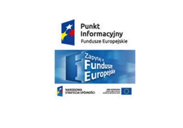 Logo Punktu Informacyjnego Funduszy Europejskich z hasłem „Zapytaj o Fundusze Europejskie”.