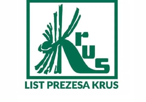 Zielone logo KRUS z motywem pęku zboża i napisem „LIST PREZESA KRUS”.