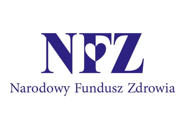 To logo Narodowego Funduszu Zdrowia (NFZ) w kolorze granatowym.