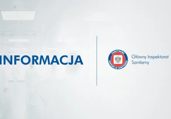 Grafika informacyjna Głównego Inspektoratu Sanitarnego przeznaczona dla seniorów, z dużym napisem INFORMACJA po lewej i logo GIS po prawej.