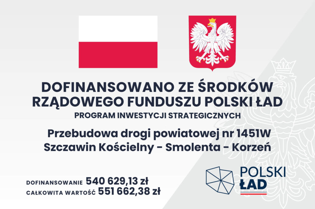 Informacja na temat dofinansowania przebudowy drogi nr 1451W