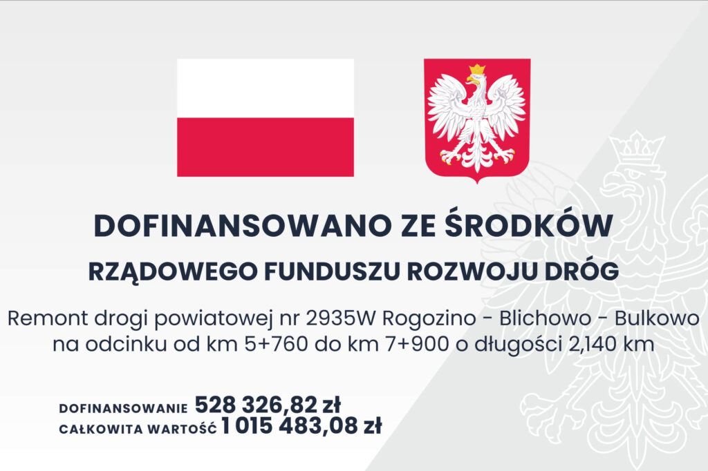 Informacja na temat dofinansowania remontu drogi powiatowej 2935W