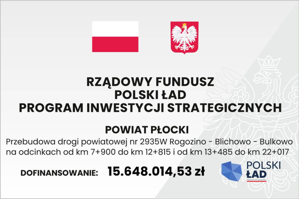 Informacja o dofinansowaniu przebudowy drogi powiatowej nr 2935