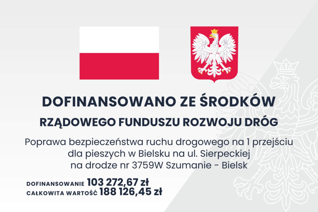 Dofinansowanie poprawy bezpieczeństwa na przejściu dla pieszych na drodze nr 3769W