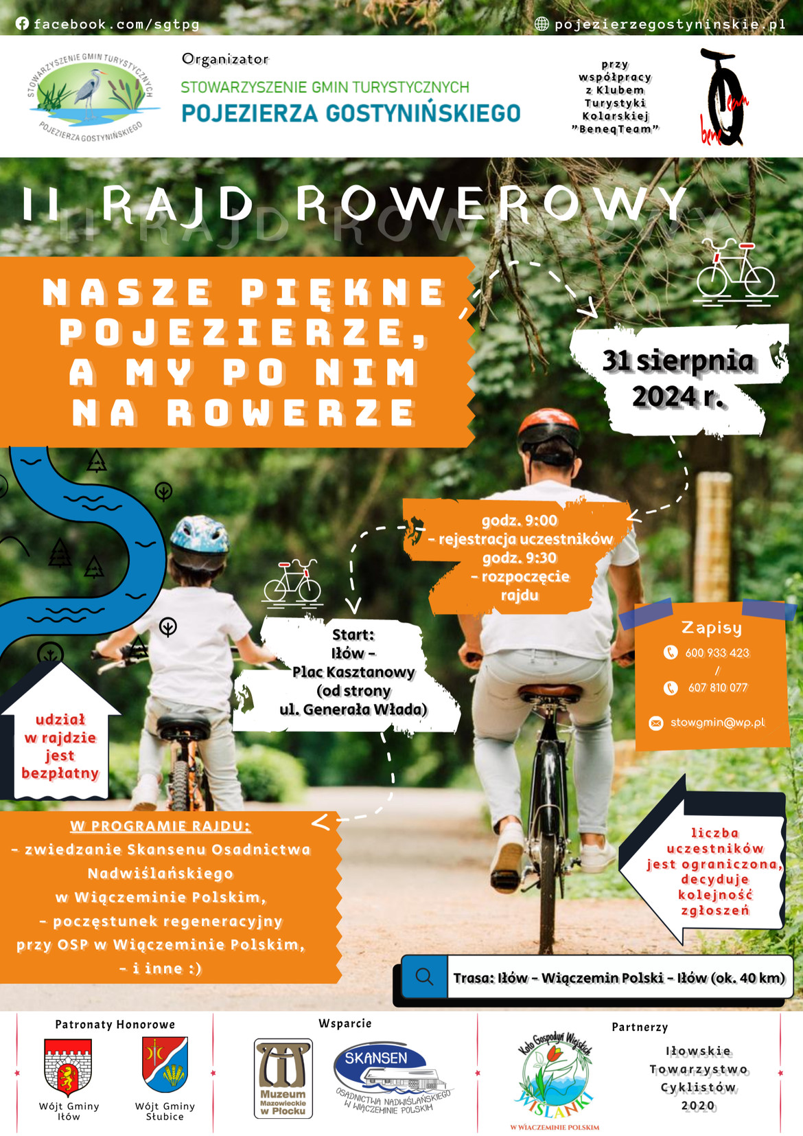 Plakat z informacją o rajdzie rowerowym