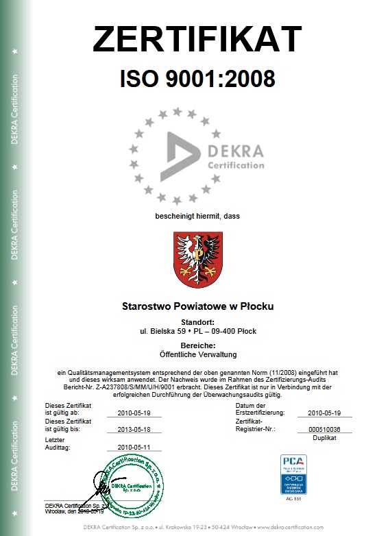 Zertifikat ISO 9001:2008