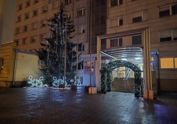 Iluminacja świąteczna przed Starostwem Powiatowym w Płocku