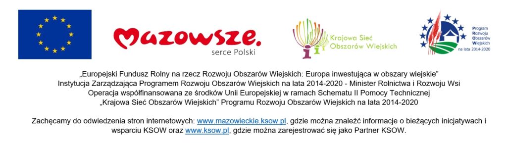Logo UE, Mazowsza, Krajowej sieci obszarów wiejskich i programu rozwoju obszarów wiejskich