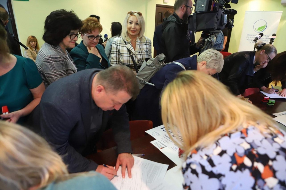 Iwona Sierocka w siedzibie WFOŚiGW w Warszawie