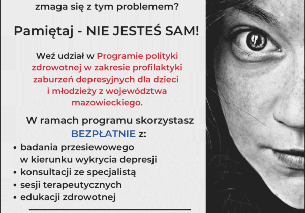 Plakat dotyczący depresji u dzieci i młodzieży