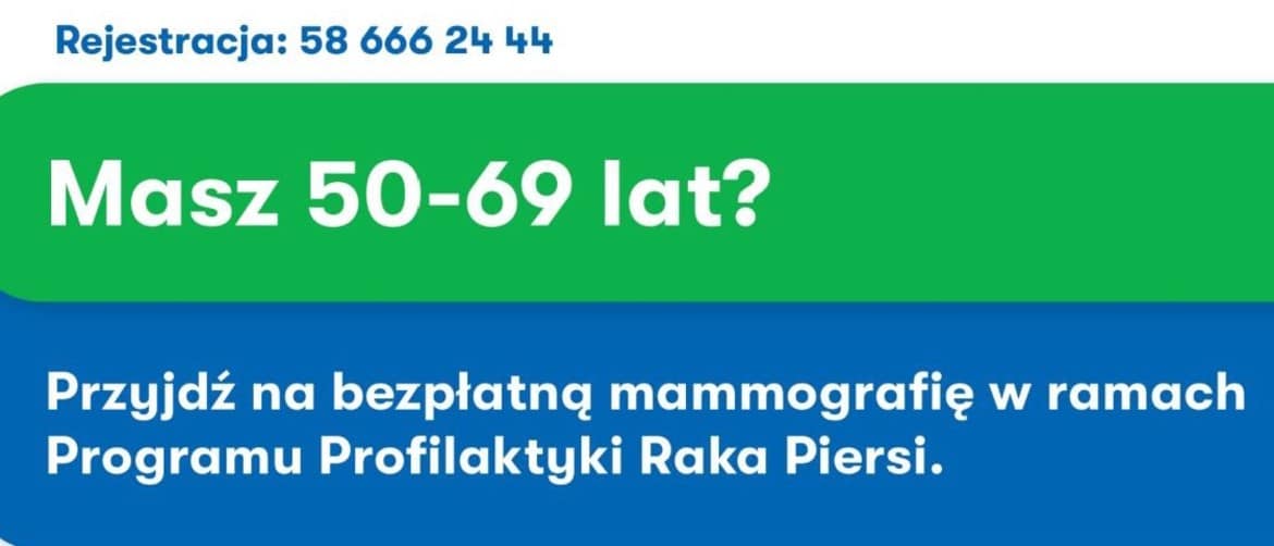 Infografika o bezpłatnej mammografii