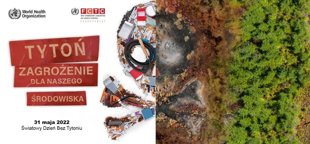 Grafika odnośnie zagrożenia tytoniowego dla środowiska