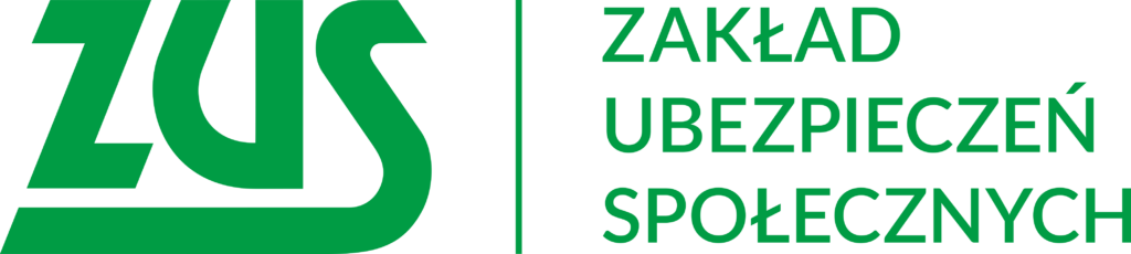 Logo Zakładu Ubezpieczeń Społecznych (ZUS) w zielonych kolorach z napisem ZAKŁAD UBEZPIECZEŃ SPOŁECZNYCH.